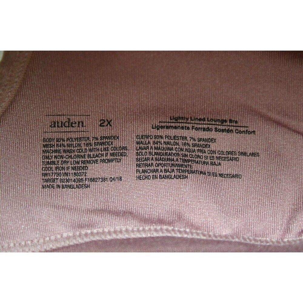 nursing bra womens 2X Auden lightly lined lounge 6 hook closure mauve pink new - Picture 2 of 10
